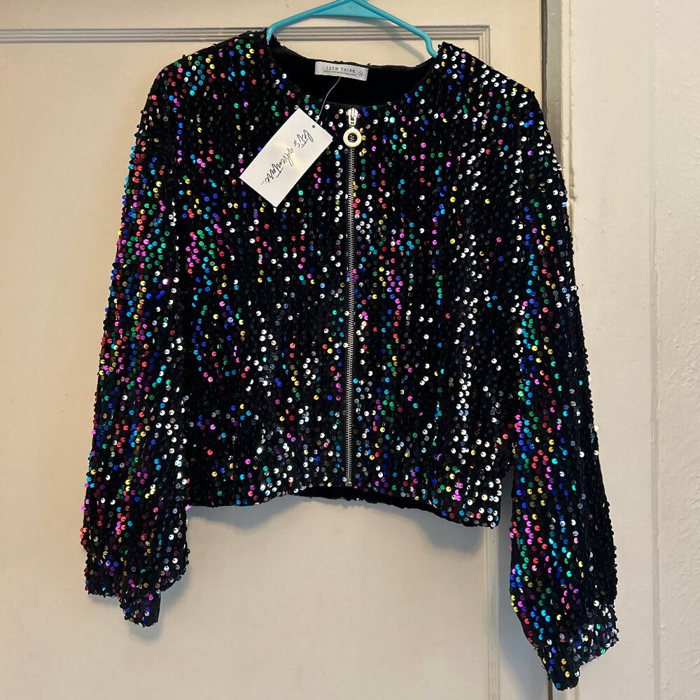 Ozzy Multi Sequin Zip Up Jacket - Picture 4 of 4